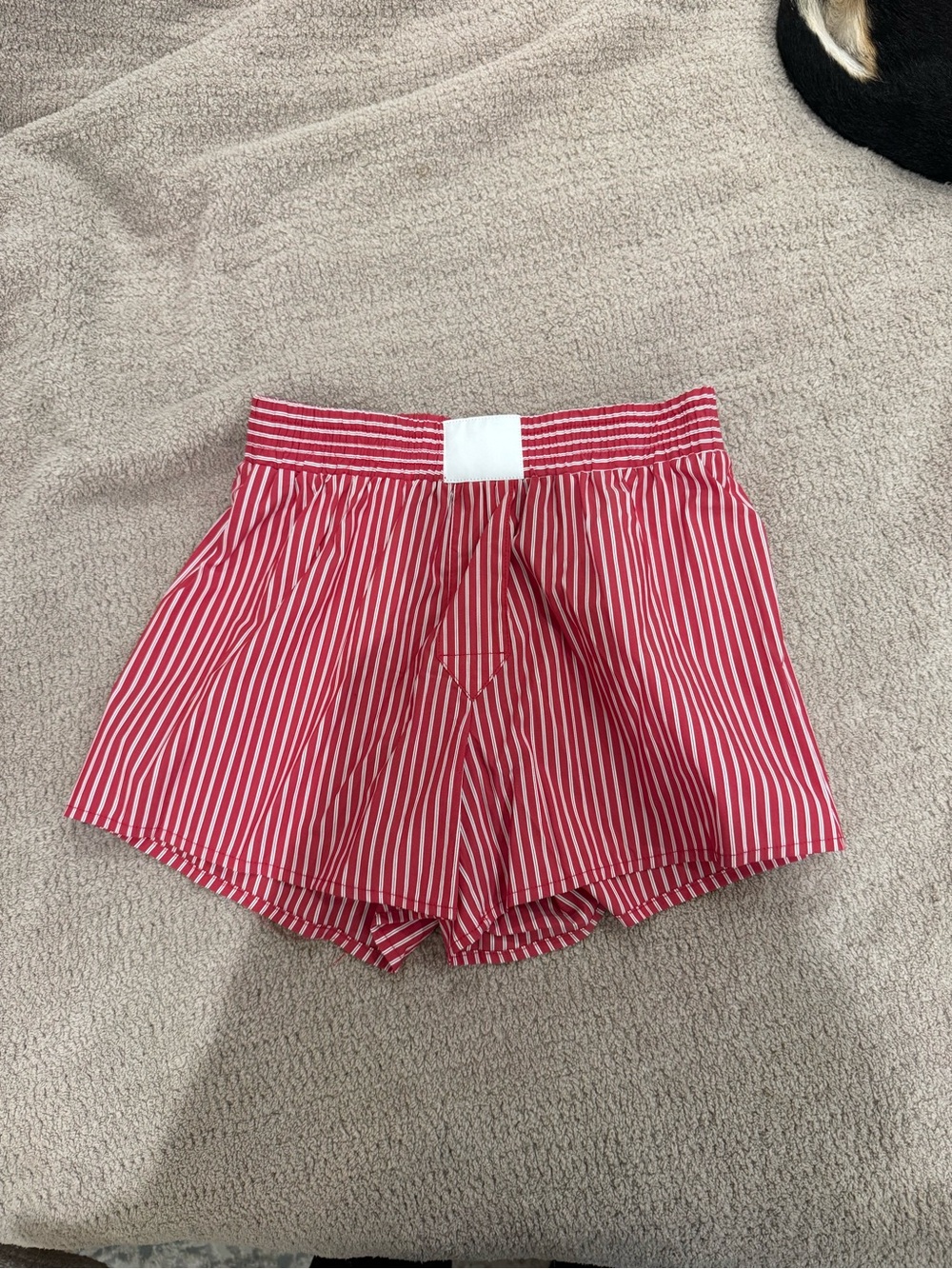 Lioness Red and White Striped High Waist Shorts